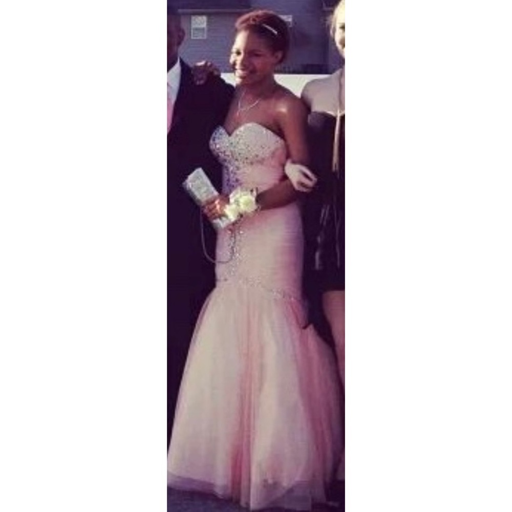 Peach Mermaid Prom Dress - Picture 2 of 2